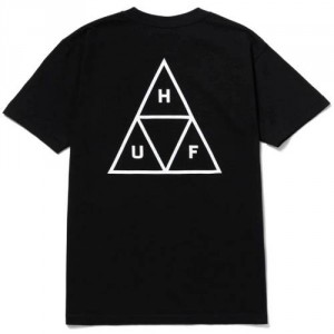 Camiseta Manga Corta HUF Set Triple Triangle Negra
